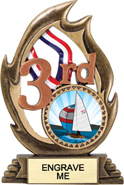 3rd Place Flame Color Resin Trophy [7.25 inch]