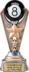 Billiards 8-Ball Triple-Star Victory Resin Trophy