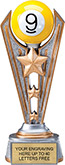 Billiards 9-Ball Triple-Star Victory Resin Trophy