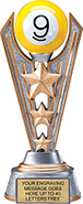 Billiards 9-Ball Triple-Star Victory Resin Trophy