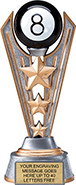 Billiards 8-Ball Triple-Star Victory Resin Trophy