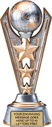 Globe Triple-Star Victory Resin Trophy