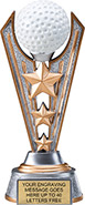 Golf Triple-Star Victory Resin Trophy