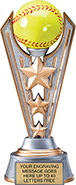 Softball Triple-Star Victory Resin Trophy
