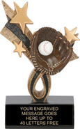 Baseball Ribbon Star Resin