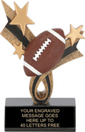 Football Ribbon Star Resin