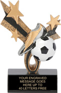 Soccer Ribbon Star Resin