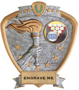 Victory Insert Award Sport Legend Shield Resin Trophy [7.5 x 8.5 inch]