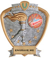 Victory Insert Award Sport Legend Shield Resin Trophy [7.5 x 8.5 inch]