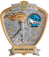Victory Insert Award Sport Legend Shield Resin Trophy [7.5 x 8.5 inch]
