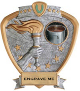 Victory Insert Award Sport Legend Shield Resin Trophy [7.5 x 8.5 inch]