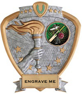 Victory Insert Award Sport Legend Shield Resin Trophy [7.5 x 8.5 inch]