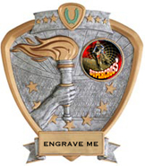 Victory Insert Award Sport Legend Shield Resin Trophy [7.5 x 8.5 inch]