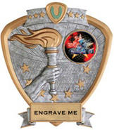 Victory Insert Award Sport Legend Shield Resin Trophy [7.5 x 8.5 inch]