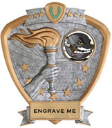 Victory Insert Award Sport Legend Shield Resin Trophy [7.5 x 8.5 inch]