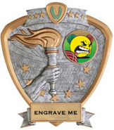 Victory Insert Award Sport Legend Shield Resin Trophy [7.5 x 8.5 inch]