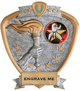 Victory Insert Award Sport Legend Shield Resin Trophy [7.5 x 8.5 inch]