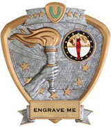 Victory Insert Award Sport Legend Shield Resin Trophy [7.5 x 8.5 inch]
