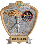 Victory Insert Award Sport Legend Shield Resin Trophy [7.5 x 8.5 inch]