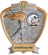 Victory Insert Award Sport Legend Shield Resin Trophy [7.5 x 8.5 inch]