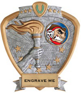 Victory Insert Award Sport Legend Shield Resin Trophy [7.5 x 8.5 inch]