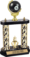 Billiards Two-Post Spinning Squeezable Ball Trophy [14 inch]