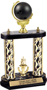 Bowling Two-Post Spinning Squeezable Ball Trophy [14 inch]