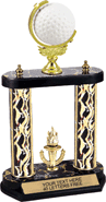 Golf Two-Post Spinning Squeezable Ball Trophy [14 inch]