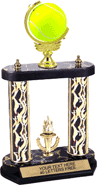 Tennis Two-Post Spinning Squeezable Ball Trophy [14 inch]