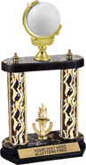 Volleyball Two-Post Spinning Squeezable Ball Trophy [12 inch]