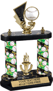 Spinning Baseball Two-Post Trophy [14 inch]