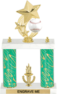 Baseball Shooting Star Spinning Trophy [14 inch]