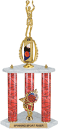 Basketball Spinning Sport Riser 3-Post Trophy [22 inch]
