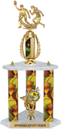Softball Spinning Sport Riser 3-Post Trophy [22 inch]