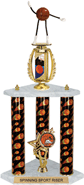 Basketball Spinning Sport Riser 3-Post Trophy [24 inch]
