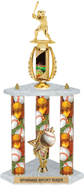 Baseball Spinning Sport Riser 3-Post Trophy [24 inch]