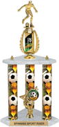 Soccer Spinning Sport Riser 3-Post Trophy [24 inch]