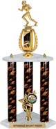 Football Spinning Sport Riser 3-Post Trophy [26 inch]