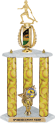 Softball Spinning Sport Riser 3-Post Trophy [26 inch]