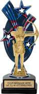 Triple Star Backdrop Trophy [8 inch red-white-blue]
