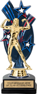 Triple Star Backdrop Trophy [8 inch red-white-blue]