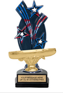 Triple Star Backdrop Trophy [8 inch red-white-blue]
