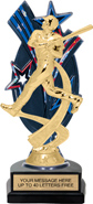 Triple Star Backdrop Trophy [8 inch red-white-blue]