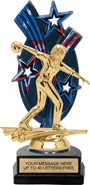 Triple Star Backdrop Trophy [8 inch red-white-blue]
