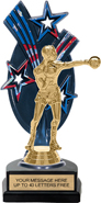 Triple Star Backdrop Trophy [8 inch red-white-blue]