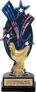 Triple Star Backdrop Trophy [8 inch red-white-blue]
