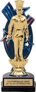 Triple Star Backdrop Trophy [8 inch red-white-blue]
