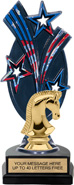 Triple Star Backdrop Trophy [8 inch red-white-blue]