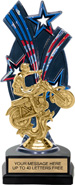 Triple Star Backdrop Trophy [8 inch red-white-blue]
