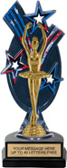 Triple Star Backdrop Trophy [8 inch red-white-blue]